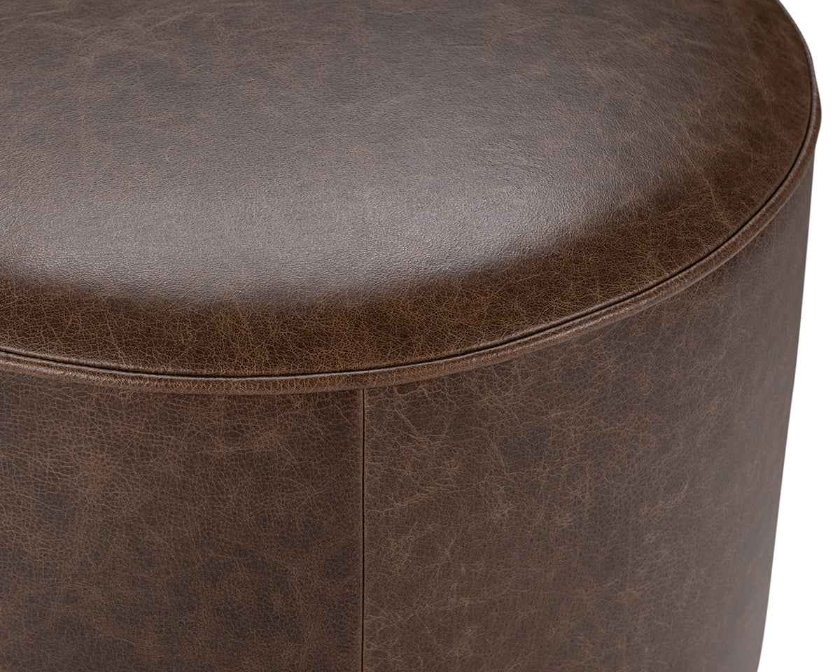 Clair Round Ottoman - Cocoa Brown by Classic Home at Eve Furniture