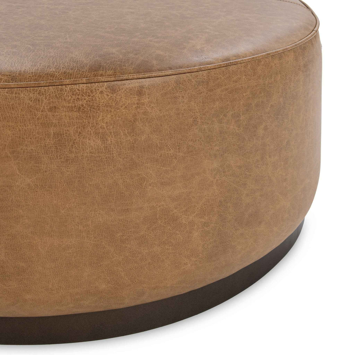 Clair Sedona Brown 40x40 Round Ottoman by Classic Home at Eve Furniture