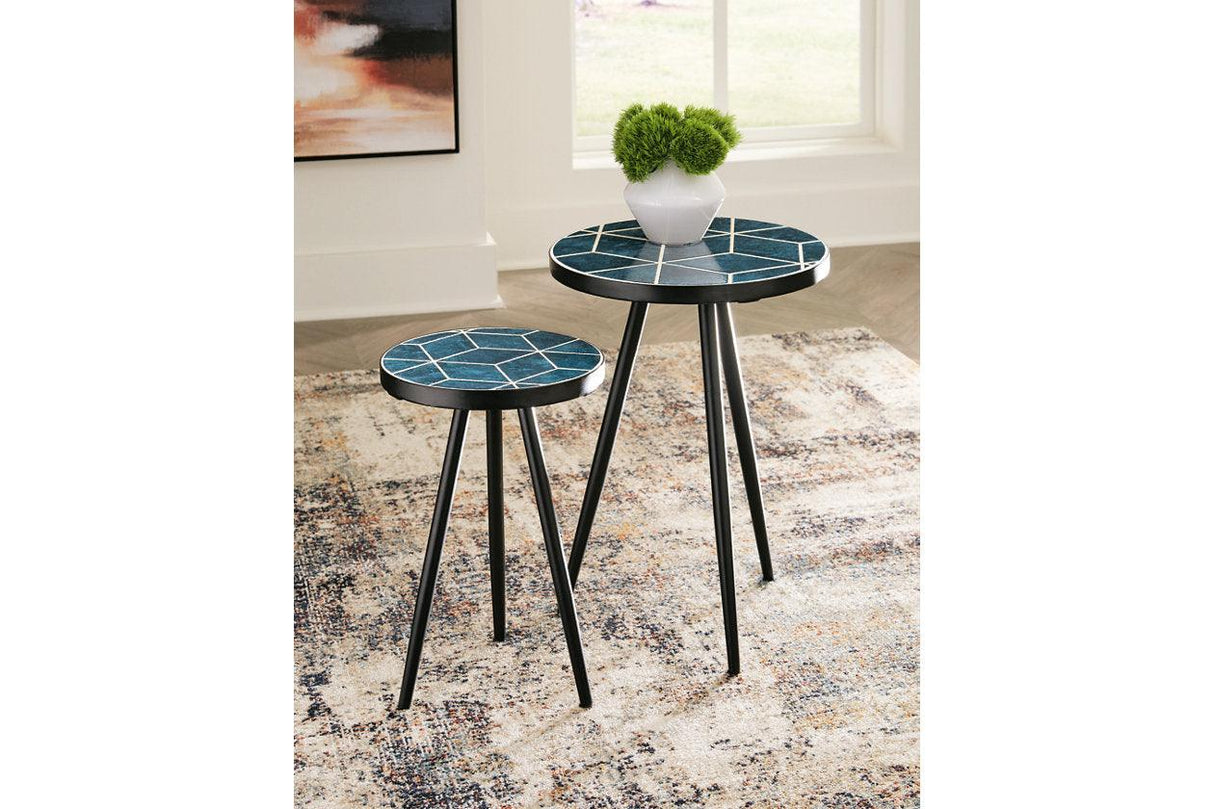 Clairbelle Teal Accent Table by Ashley at Eve Furniture