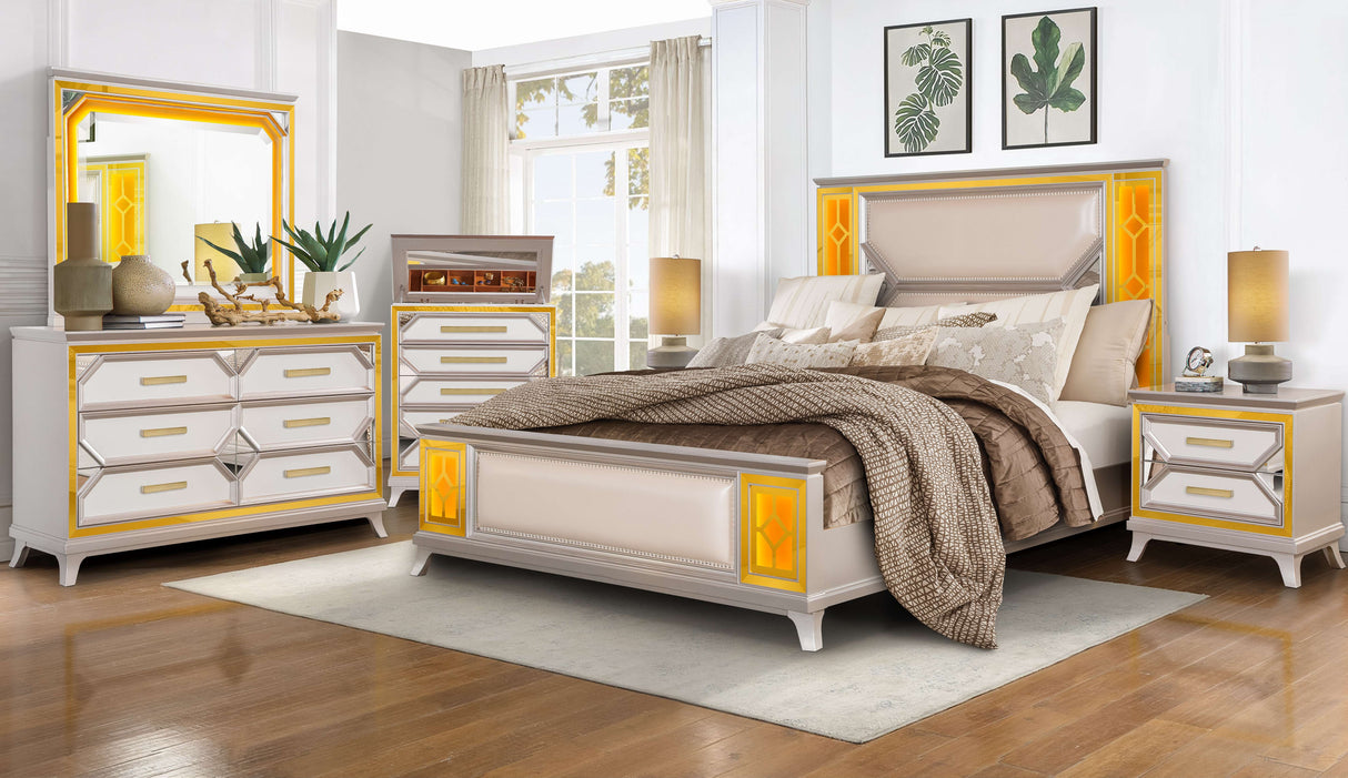 Claire Silver-Gold Bedroom Set by Cosmos Furniture at Eve Furniture