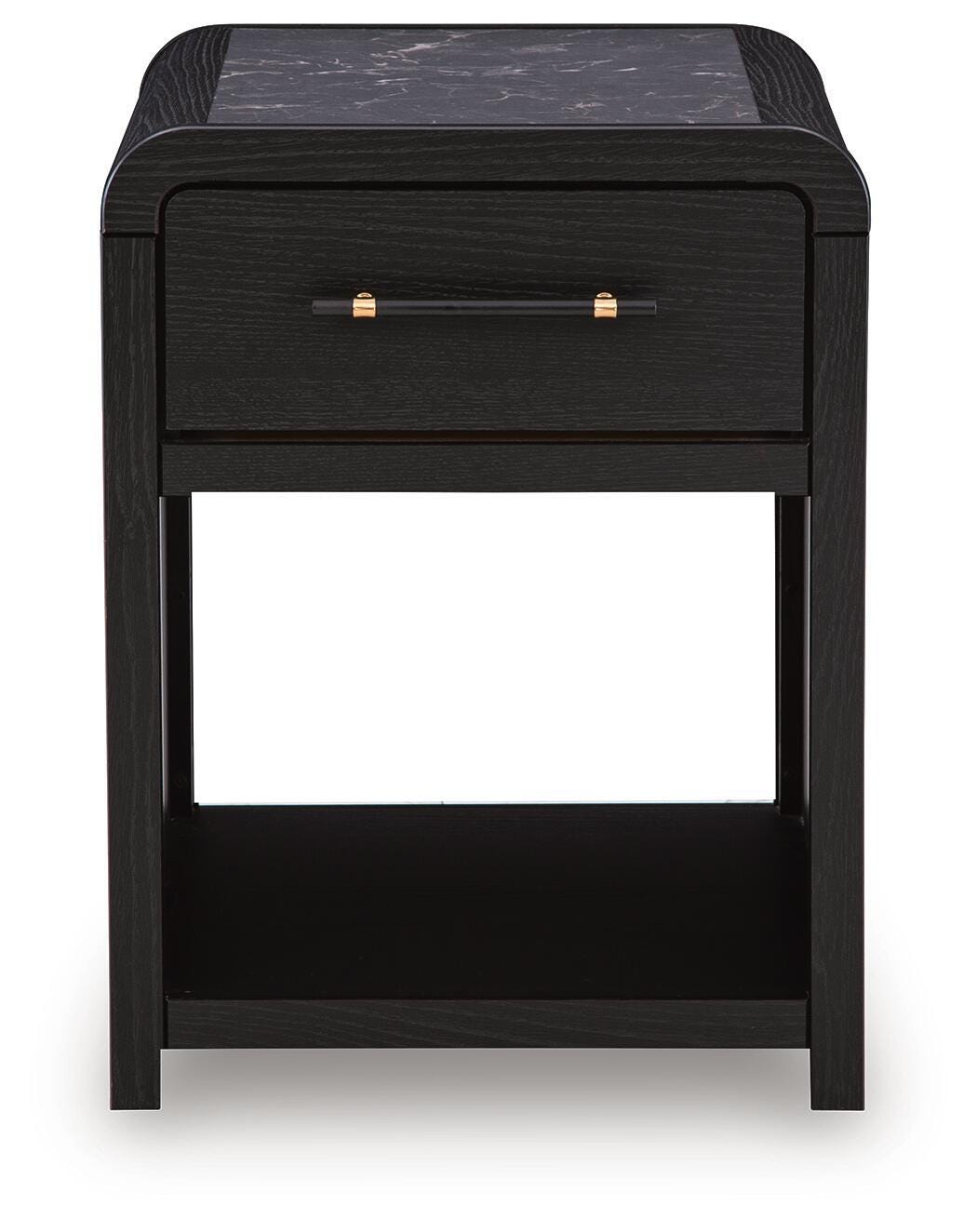 Clanden Black Rectangular End Table by Ashley at Eve Furniture