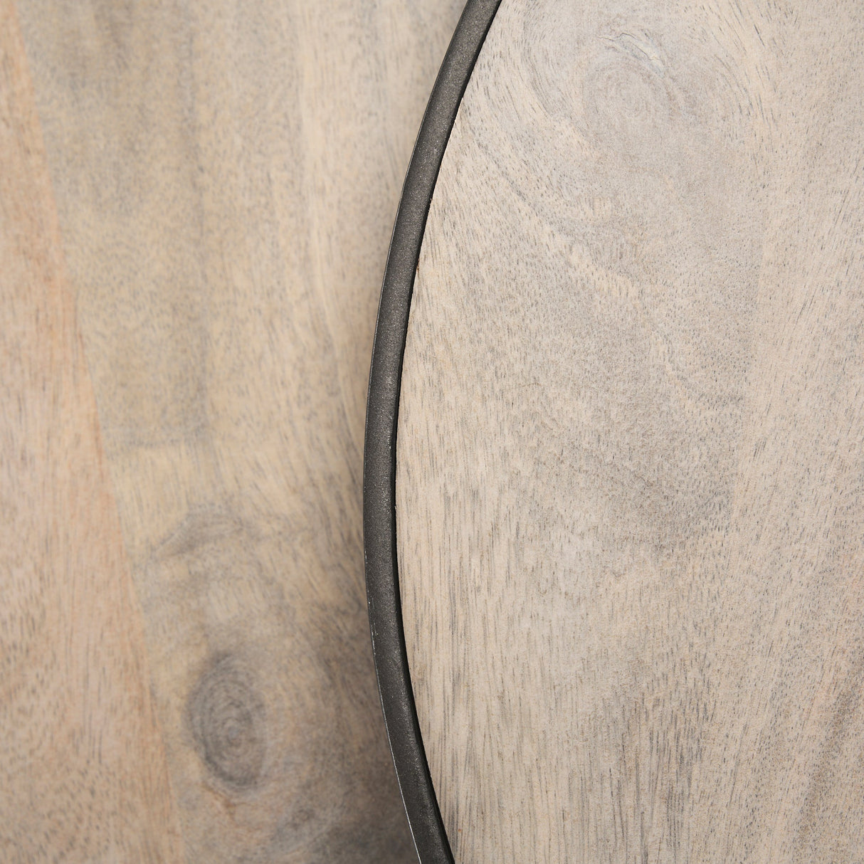 Clapp Round Light Brown W/ White Wash Wood and Silver Metal Nesting Accent Tables (Set of 2) by Mercana at Eve Furniture