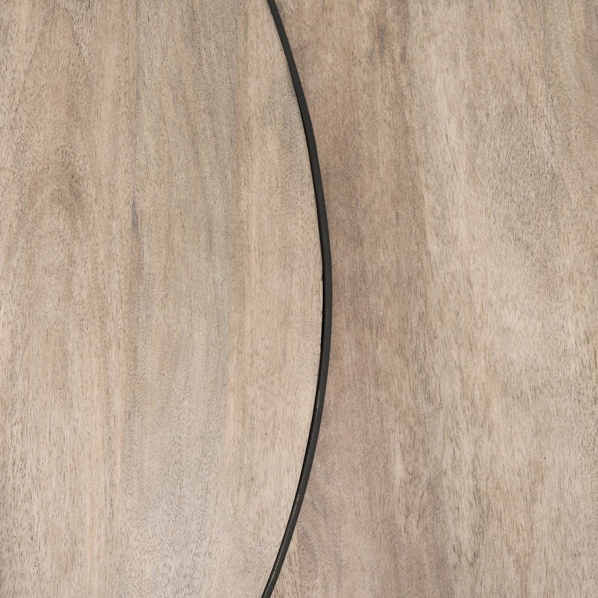 Clapp Round Light Brown W/ White Wash Wood and Silver Metal Nesting Coffee Tables (Set of 2) by Mercana at Eve Furniture