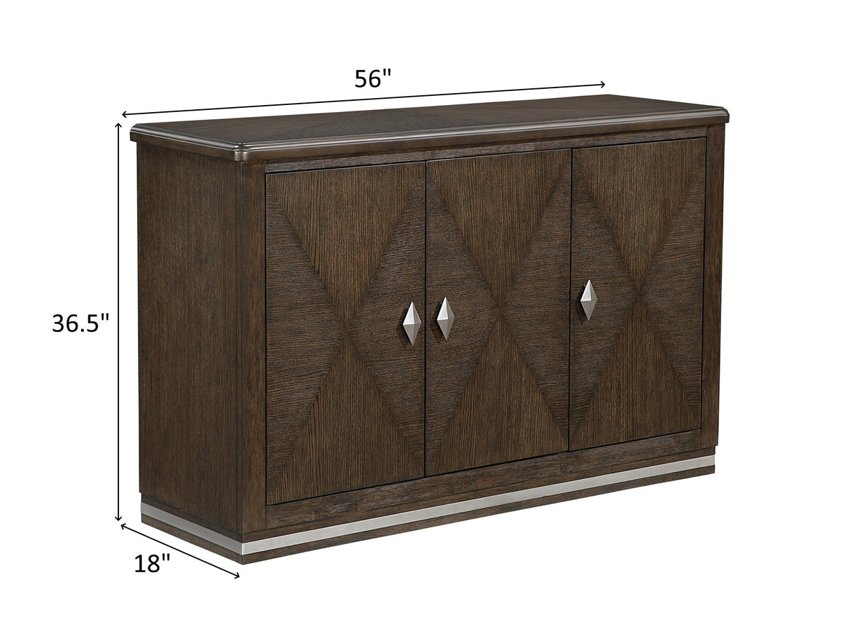 Clara Brown and Beige 56" Wide Door Server by Homelegance at Eve Furniture