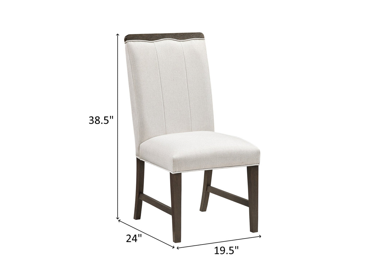 Clara Brown and Beige Wide Dining Chair (Set of 2) by Homelegance at Eve Furniture