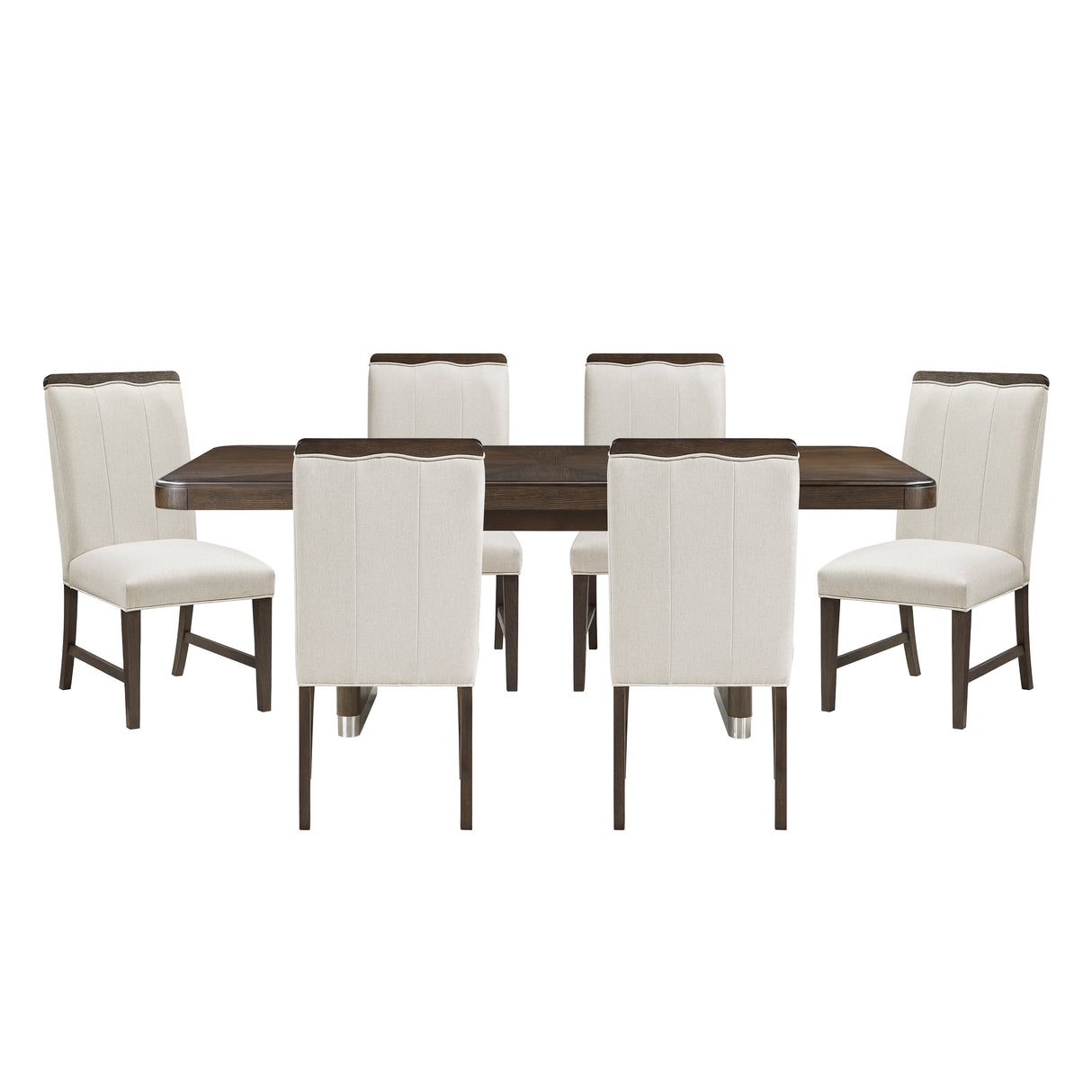 Clara Brown & Beige 85" Rectangular Dining Room Set by Homelegance at Eve Furniture