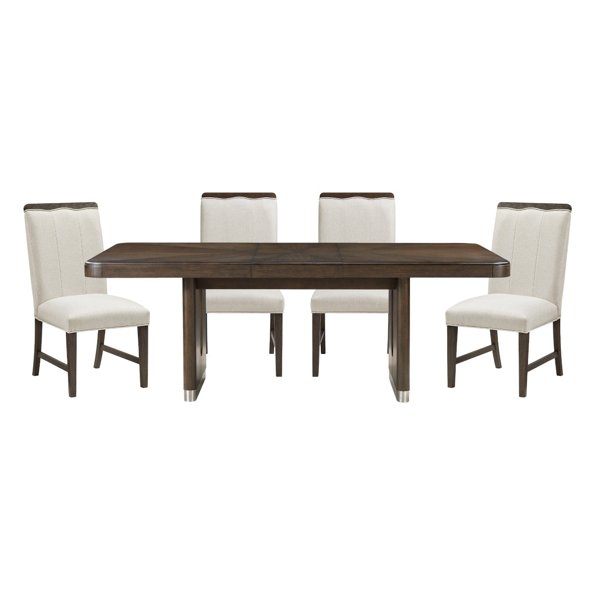 Clara Brown & Beige 85" Rectangular Dining Room Set by Homelegance at Eve Furniture