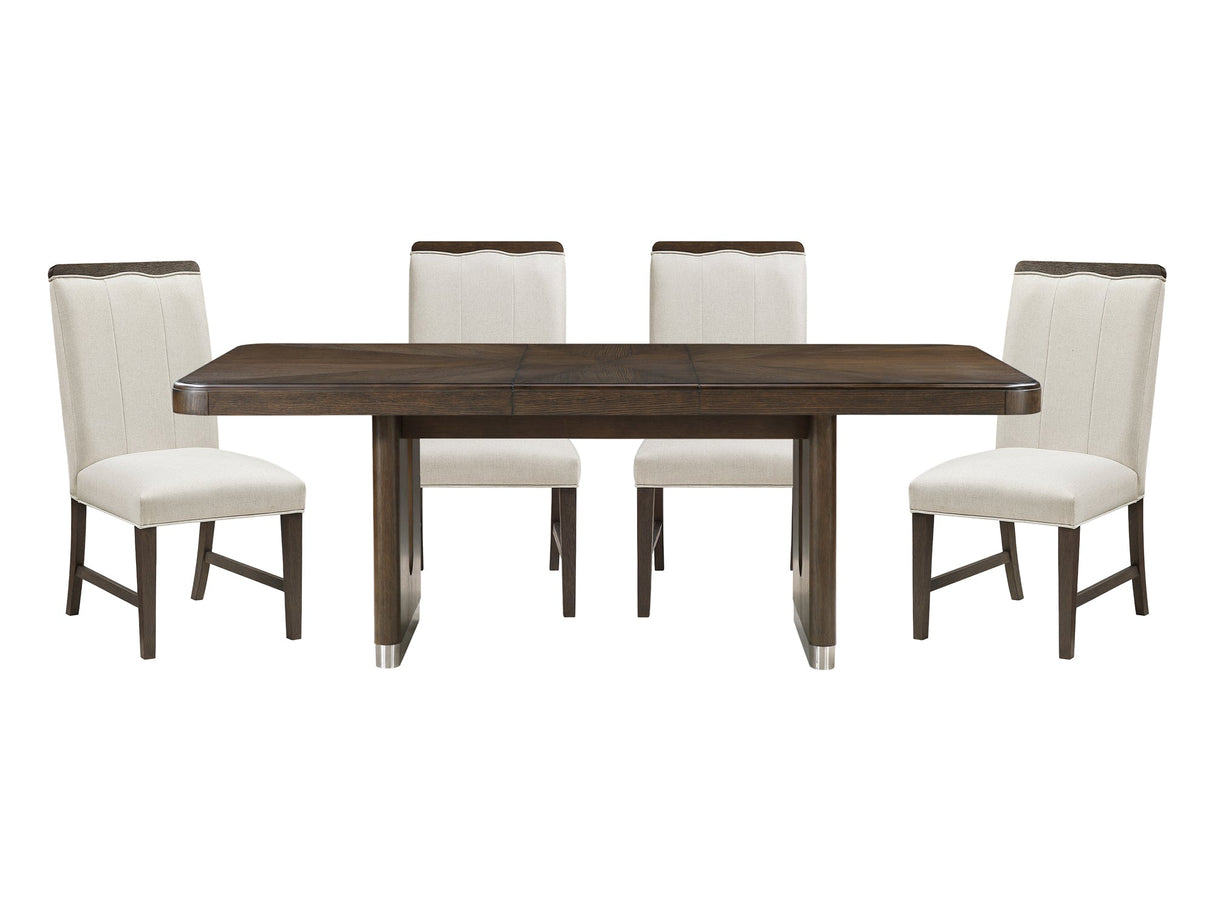 Clara Brown and Beige Extendable Dining Room Set by Homelegance at Eve Furniture