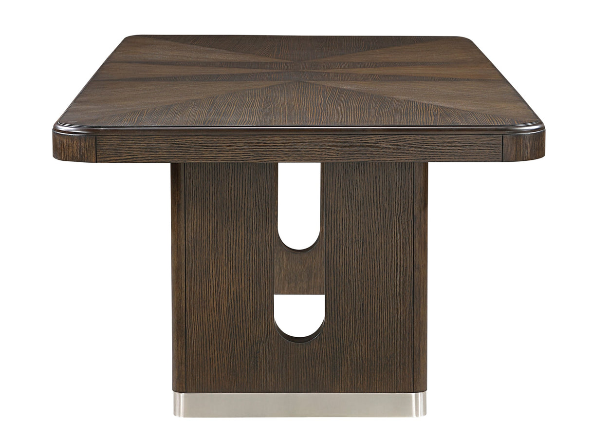 Clara Brown and Beige Extendable Dining Room Set by Homelegance at Eve Furniture