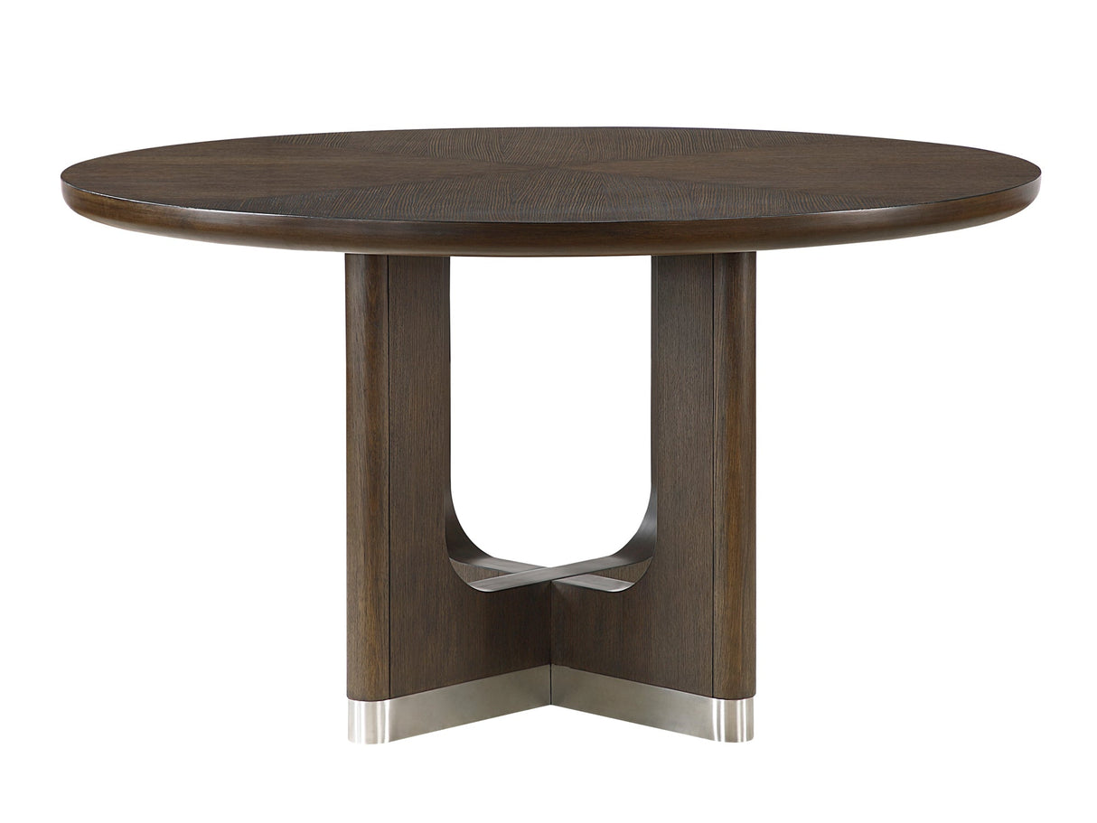 Clara Home Brown and Beige 54" Round Dining Table by Homelegance at Eve Furniture