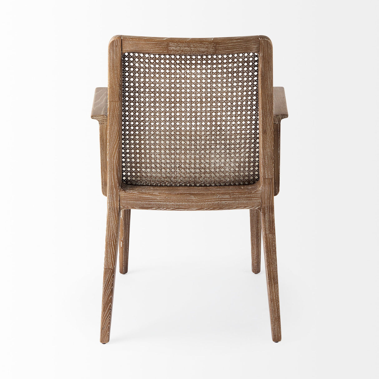 Clara Light Brown Wood W/ Cream Fabric Seat and Cane Back Dining Chair by Mercana at Eve Furniture