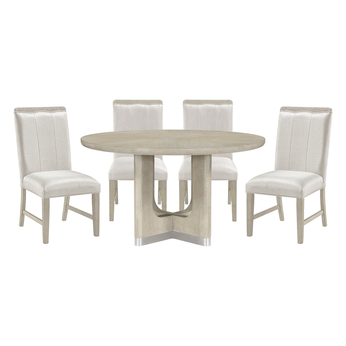 Clara Light Gray 5-Piece Round Dining Set by Homelegance at Eve Furniture