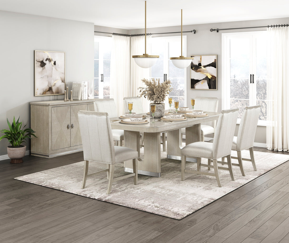 Clara Light Gray Expandable Dining Table by Homelegance at Eve Furniture