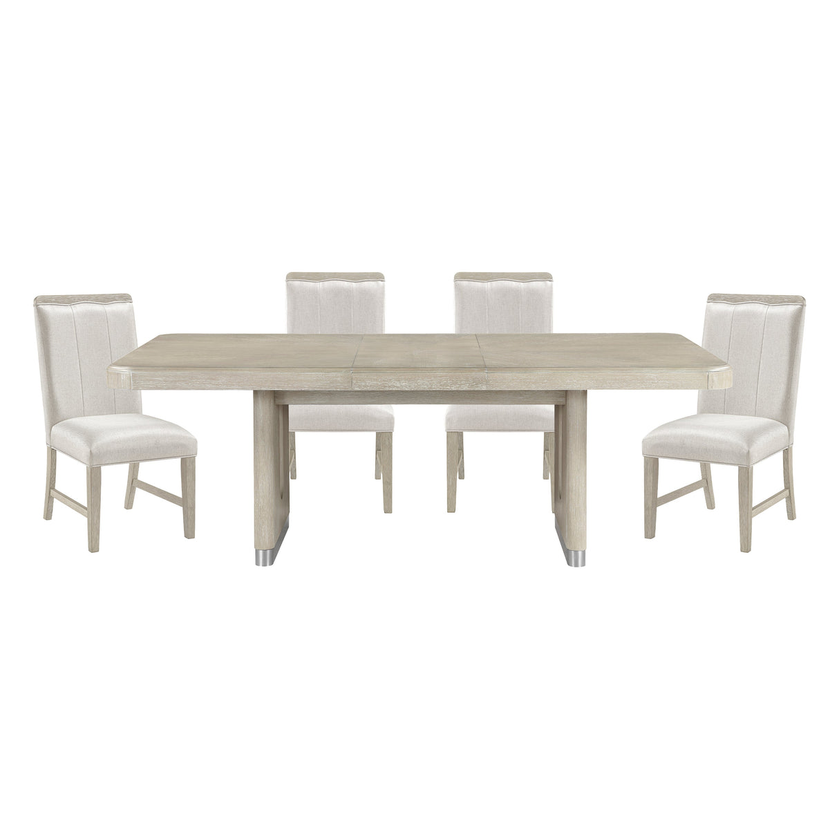 Clara Light Gray/Beige Expandable Dining Room Set by Homelegance at Eve Furniture