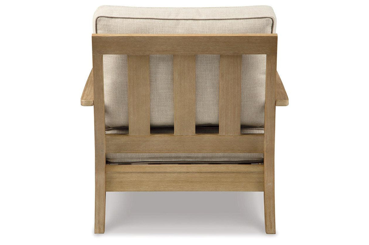 Clare View Beige ( 3-Piece Set) Outdoor Sofa, Loveseat and Lounge Chair by Ashley at Eve Furniture