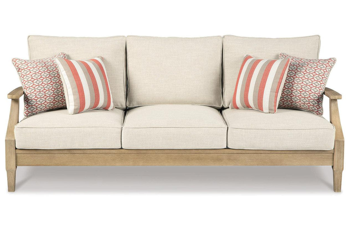 Clare View Beige ( 3-Piece Set) Outdoor Sofa, Loveseat and Lounge Chair by Ashley at Eve Furniture