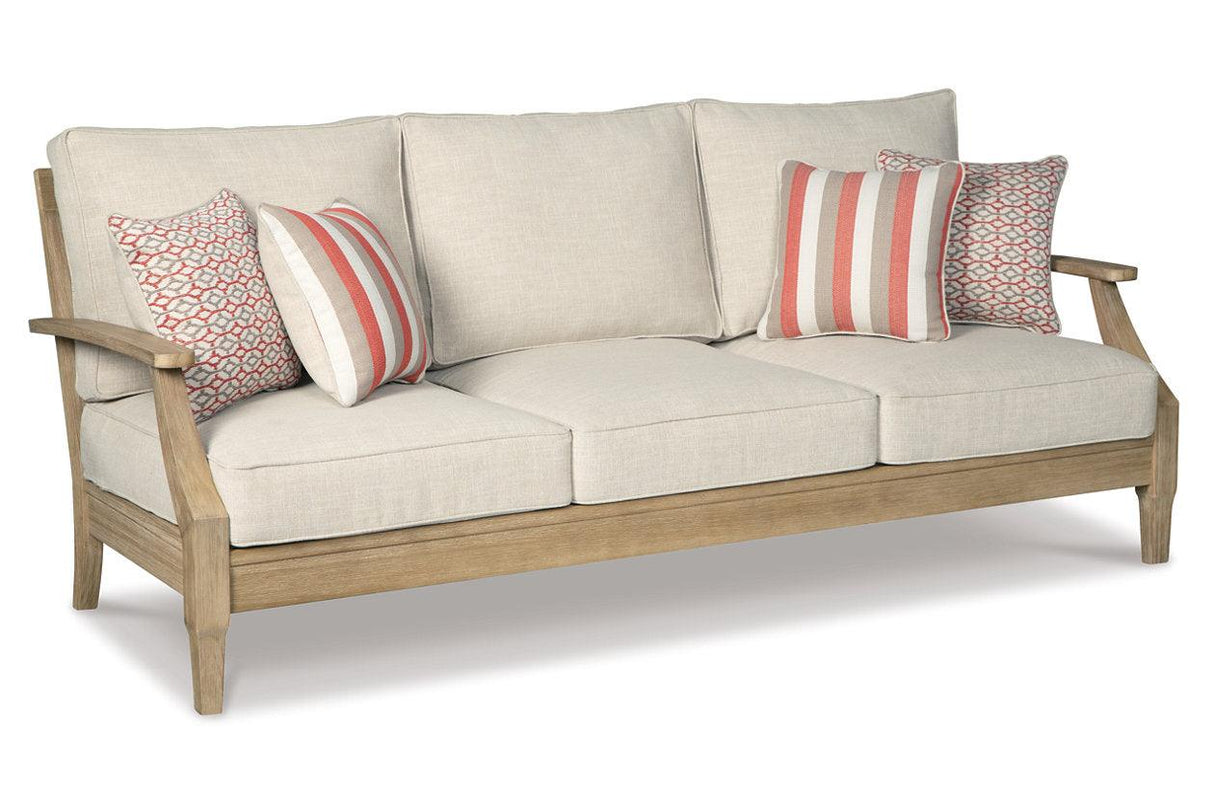 Clare View Beige Sofa with Cushion by Ashley at Eve Furniture