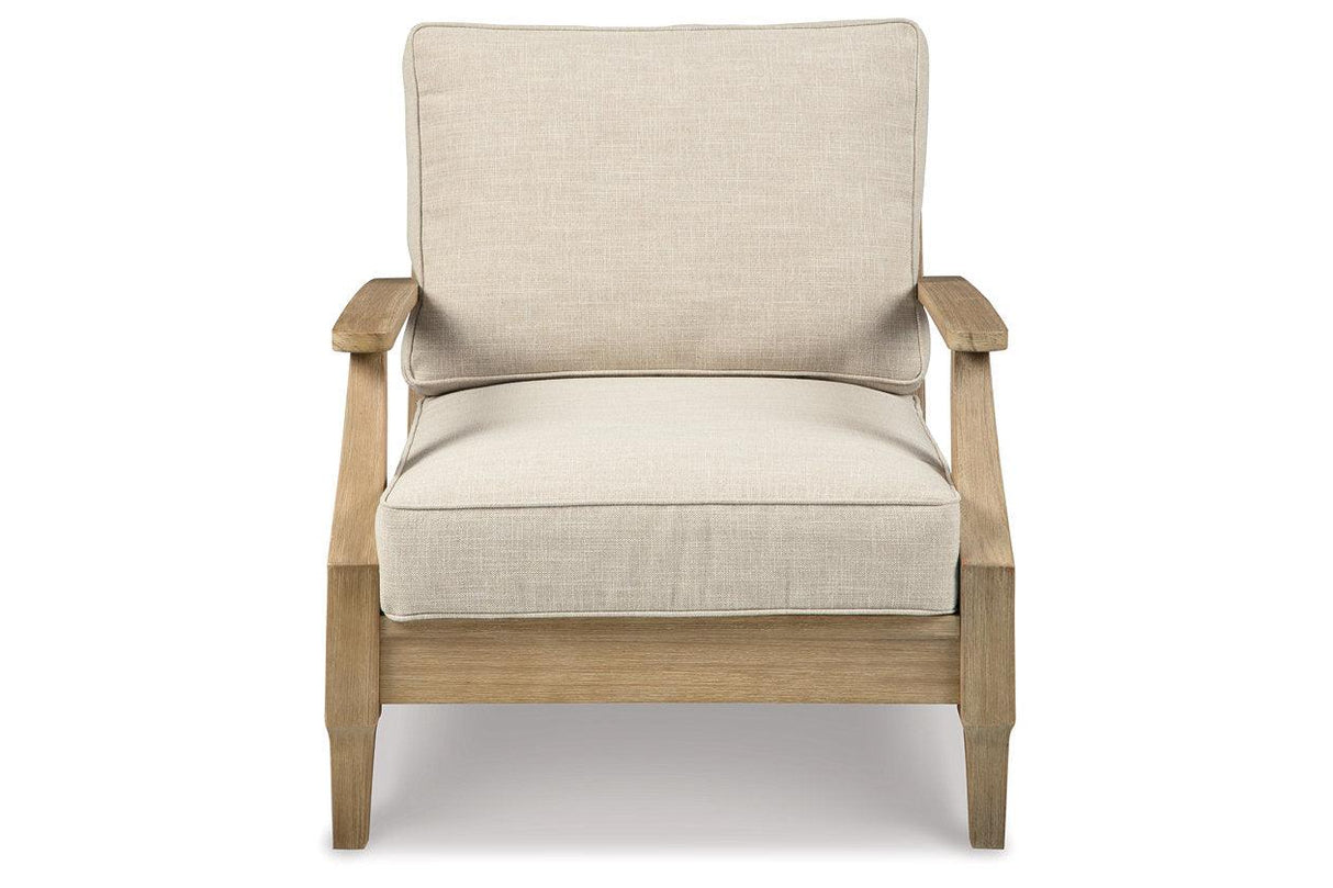 Clare View Beige ( 3-Piece Set) Outdoor Sofa, Loveseat and Lounge Chair by Ashley at Eve Furniture