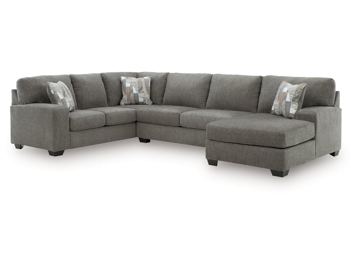 Clarington Greystone 3-Piece Sleeper Sectional with RAF Chaise by Ashley at Eve Furniture