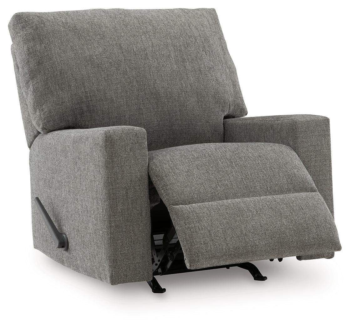 Clarington Greystone Rocker Recliner by Ashley at Eve Furniture