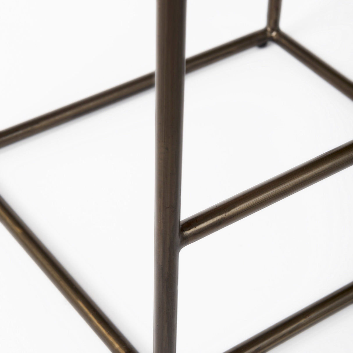 Clarissa 18.0L x 16.0W x 26.25H Black Woven Leather Seat W/ Gold Frame Counter Stool by Mercana at Eve Furniture