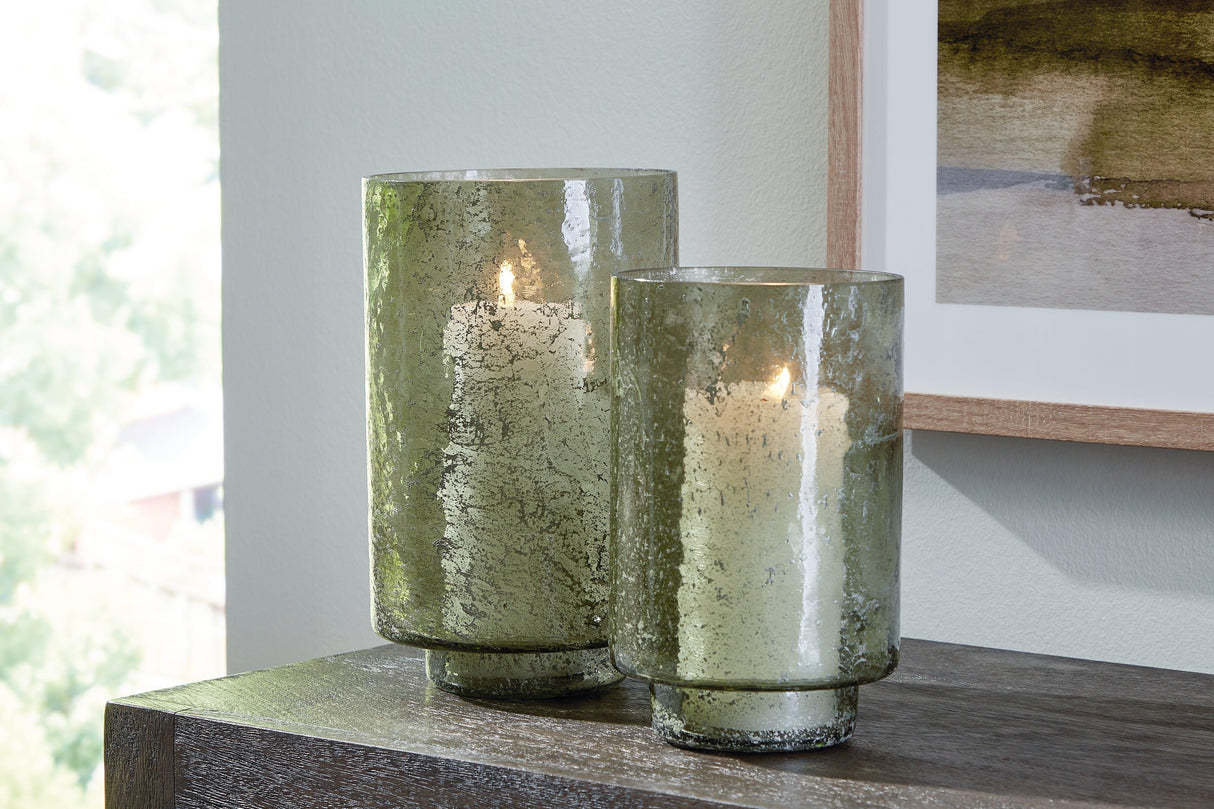 Clarkton Green Candle Holder Set by Ashley at Eve Furniture