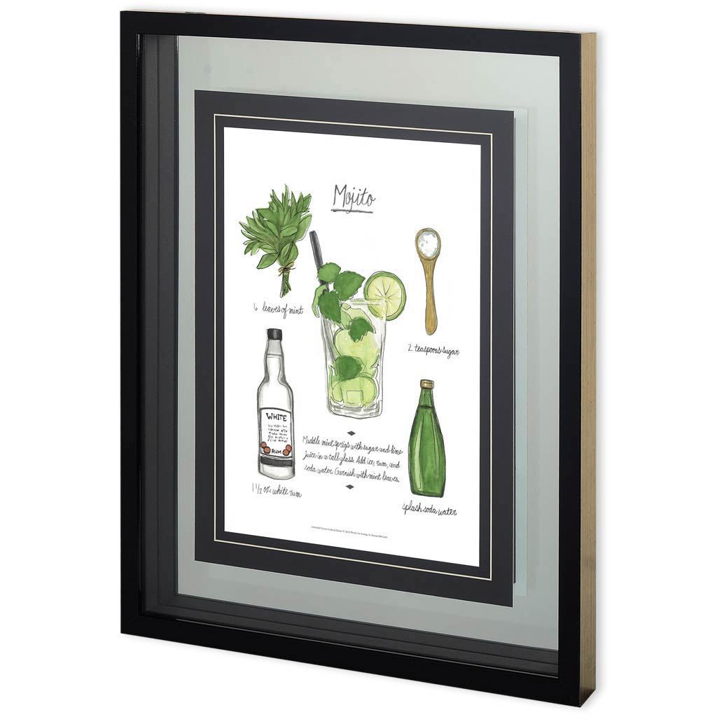Classic Cocktail - Mojito by Naomi McCavitt a Framed Art Print Matted under Glass by Mercana at Eve Furniture