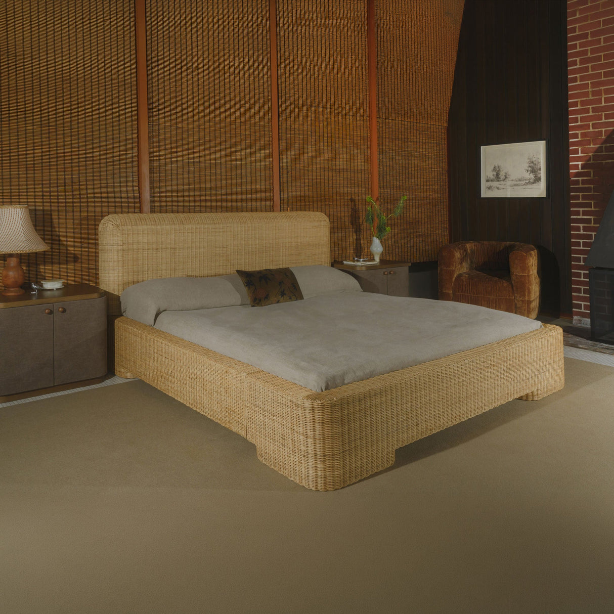 Claudia Natural Bed Queen by Moe's Home at Eve Furniture