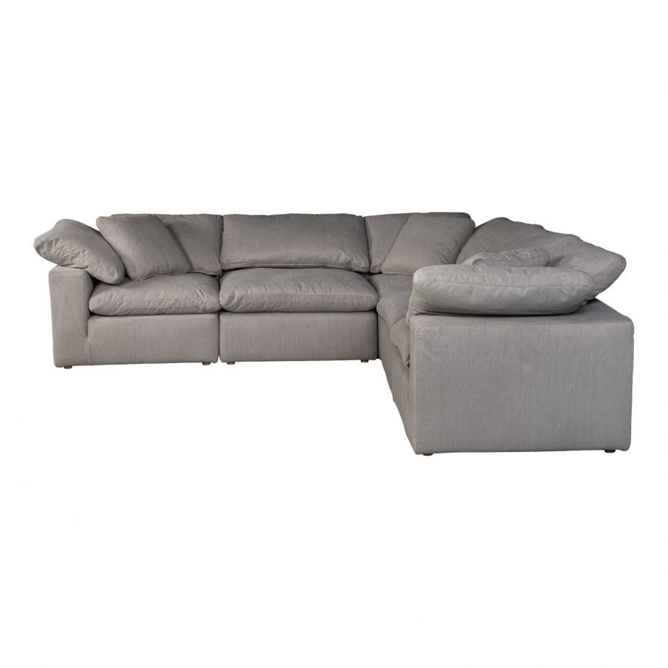 Clay Classic L-Shaped Modular Sectional Light Grey by Moe's Home at Eve Furniture