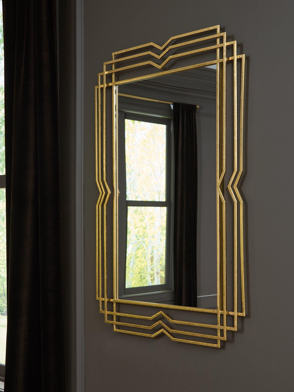 Claybrook Gold Finish Accent Mirror by Ashley at Eve Furniture