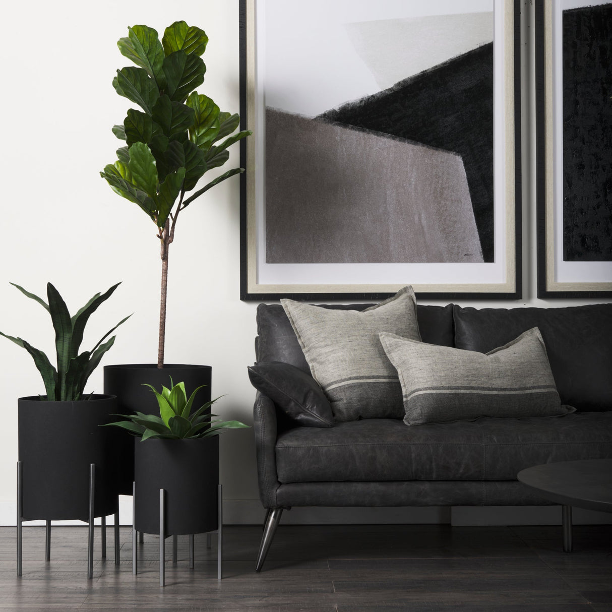 Claypoole (Set of 3) Black Plant Stands by Mercana at Eve Furniture