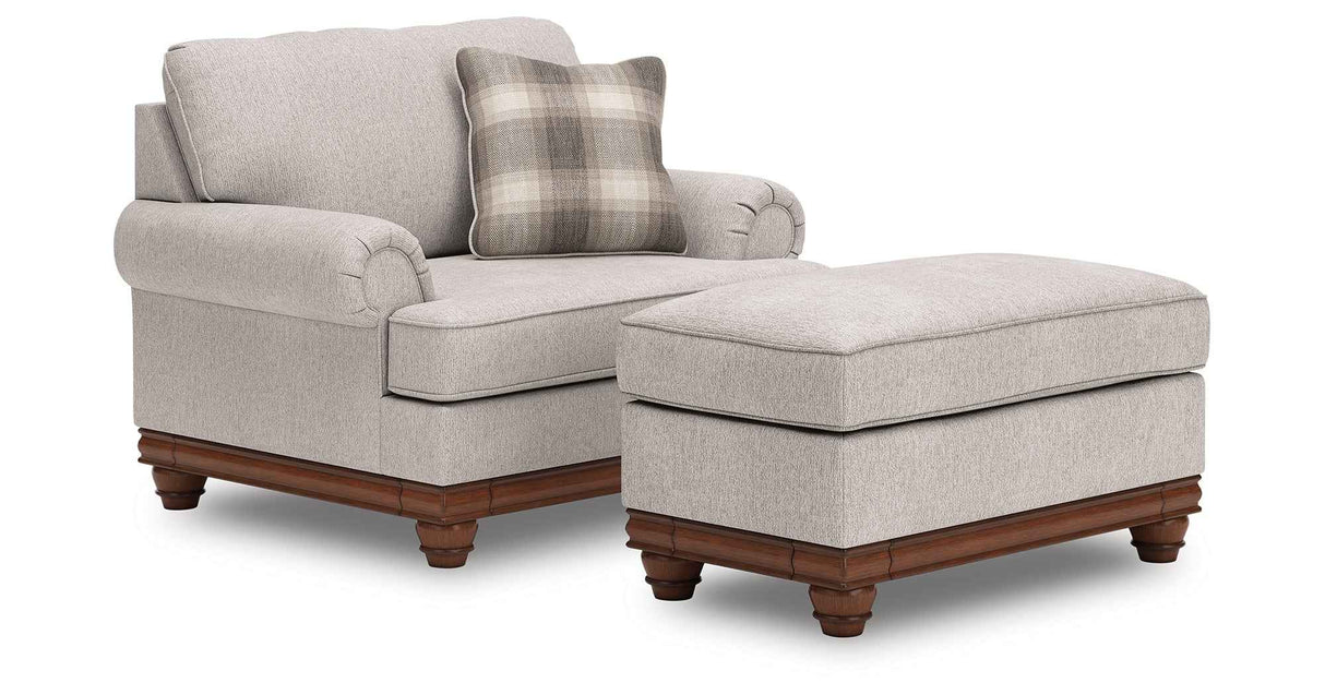 Clearbrooke Sandstone Oversized Chair and Ottoman by Ashley at Eve Furniture