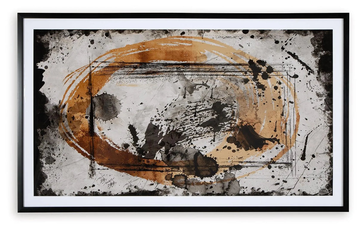 Clefting Black/Caramel/Tan Wall Art by Ashley at Eve Furniture