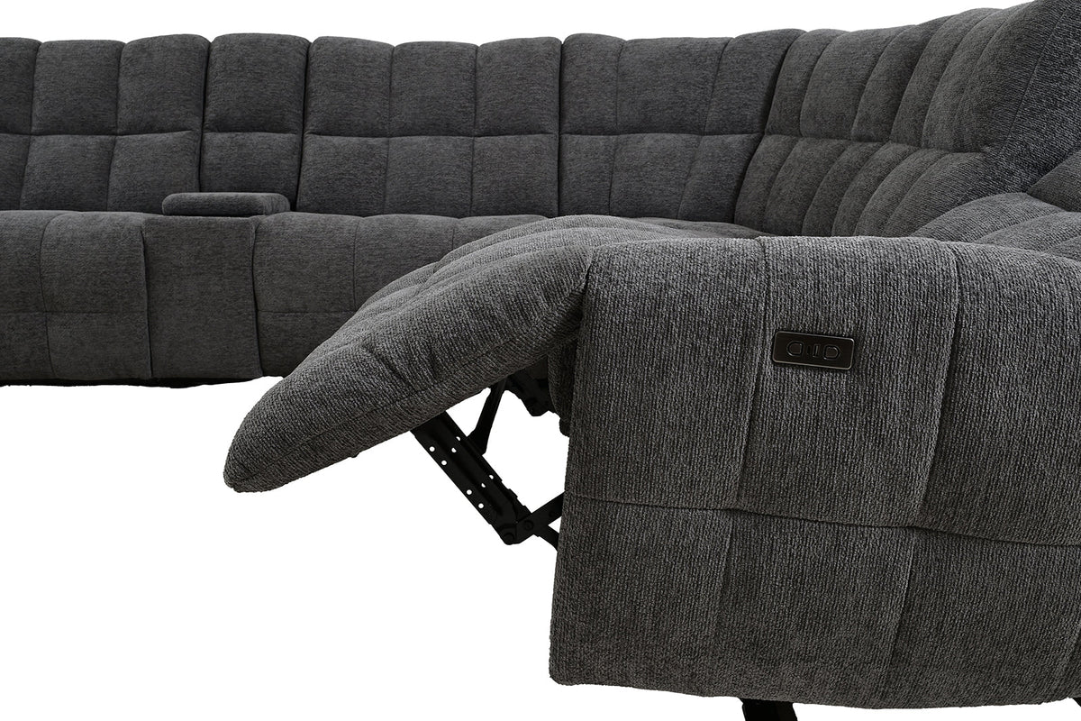 Clemens Dark Gray Power Sectional by Furniture of America at Eve Furniture