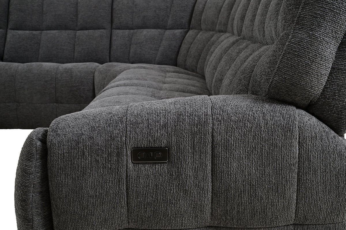 Clemens Dark Gray Power Sectional by Furniture of America at Eve Furniture