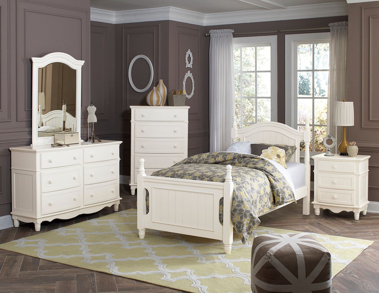 Clementine White Traditional Wood Twin Bed by Homelegance at Eve Furniture