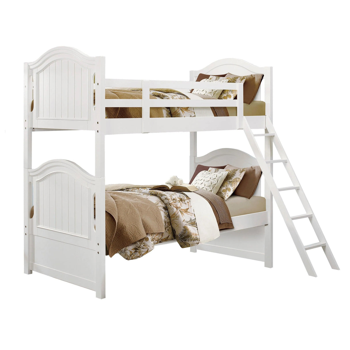 Clementine White Twin/Twin Bunk Bed with Twin Trundle by Homelegance at Eve Furniture