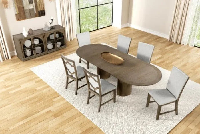 Clements Oak 7-Piece Dining Room Set by Furniture of America at Eve Furniture