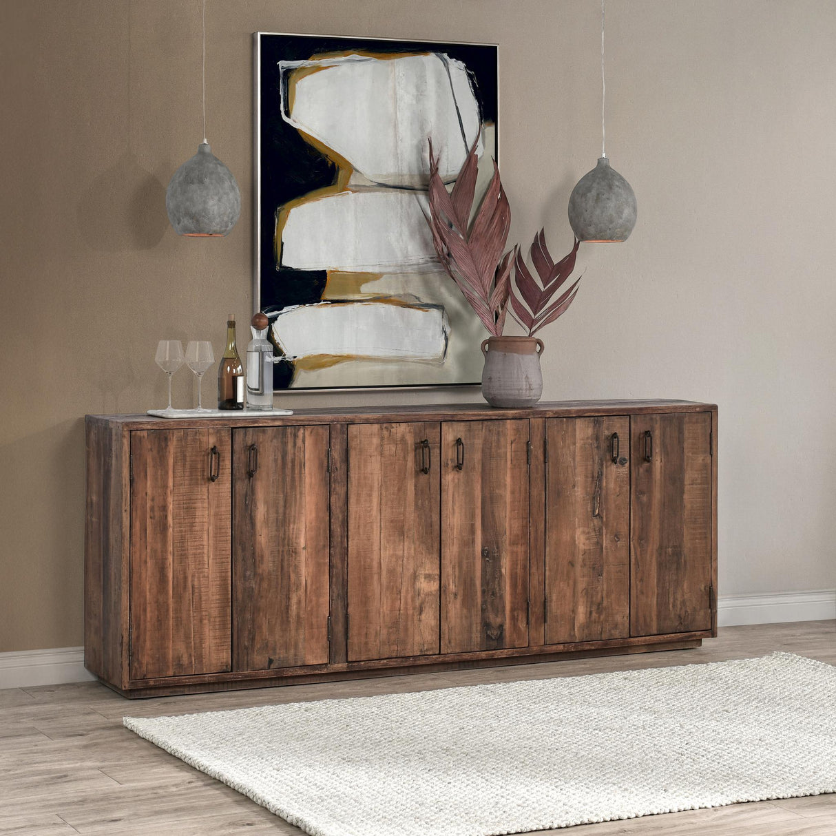 Cleo 6 Door Cabinet - Natural by Classic Home at Eve Furniture