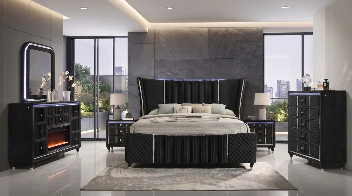Cleopatra Black Bedroom Set