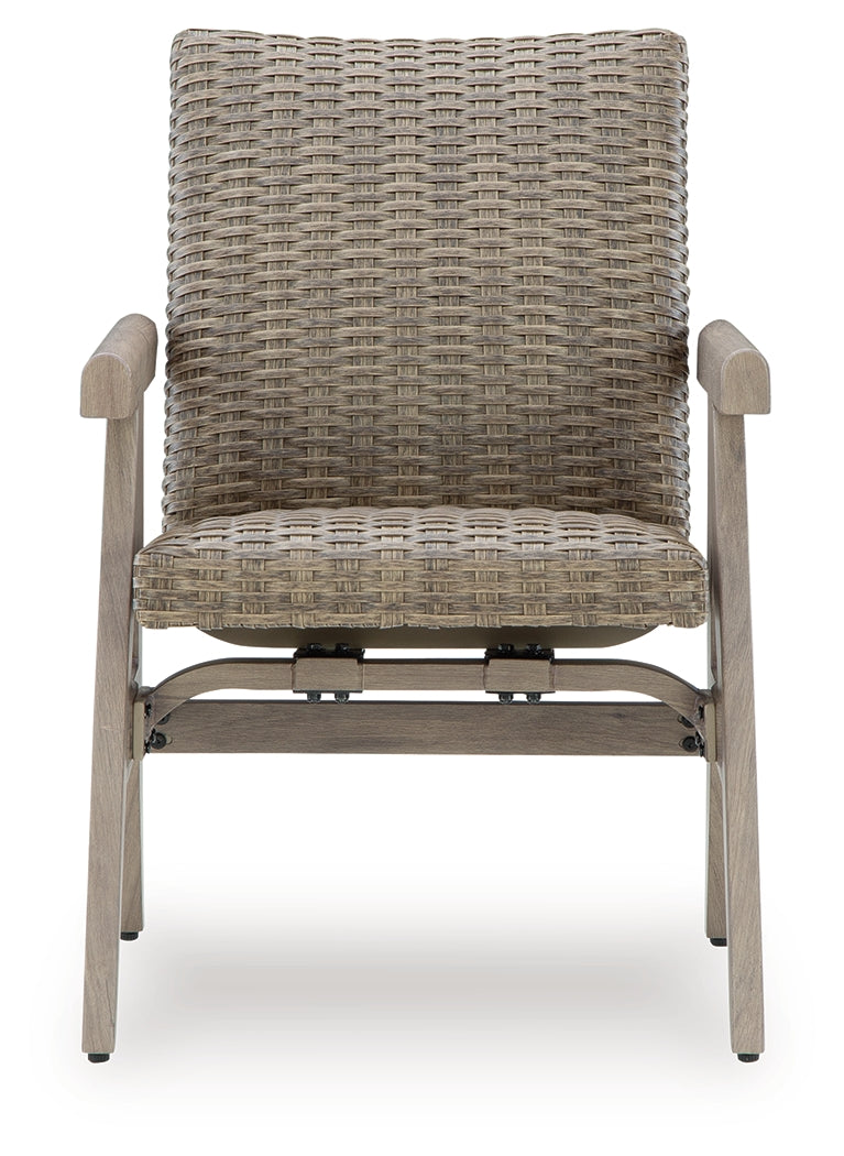Cliff Trails Beige Outdoor Rocking Arm Chair by Ashley at Eve Furniture