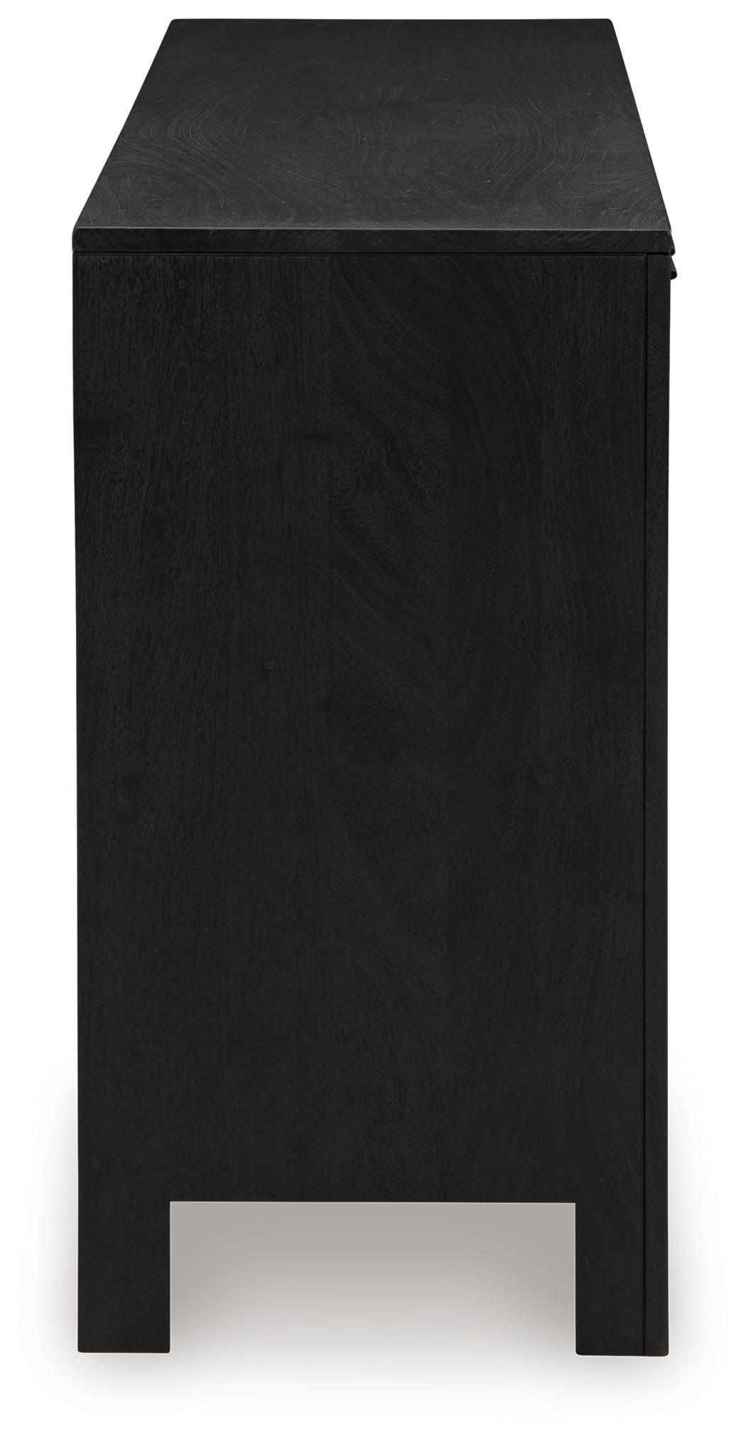 Cliffiings Black/Natural Accent Cabinet by Ashley at Eve Furniture