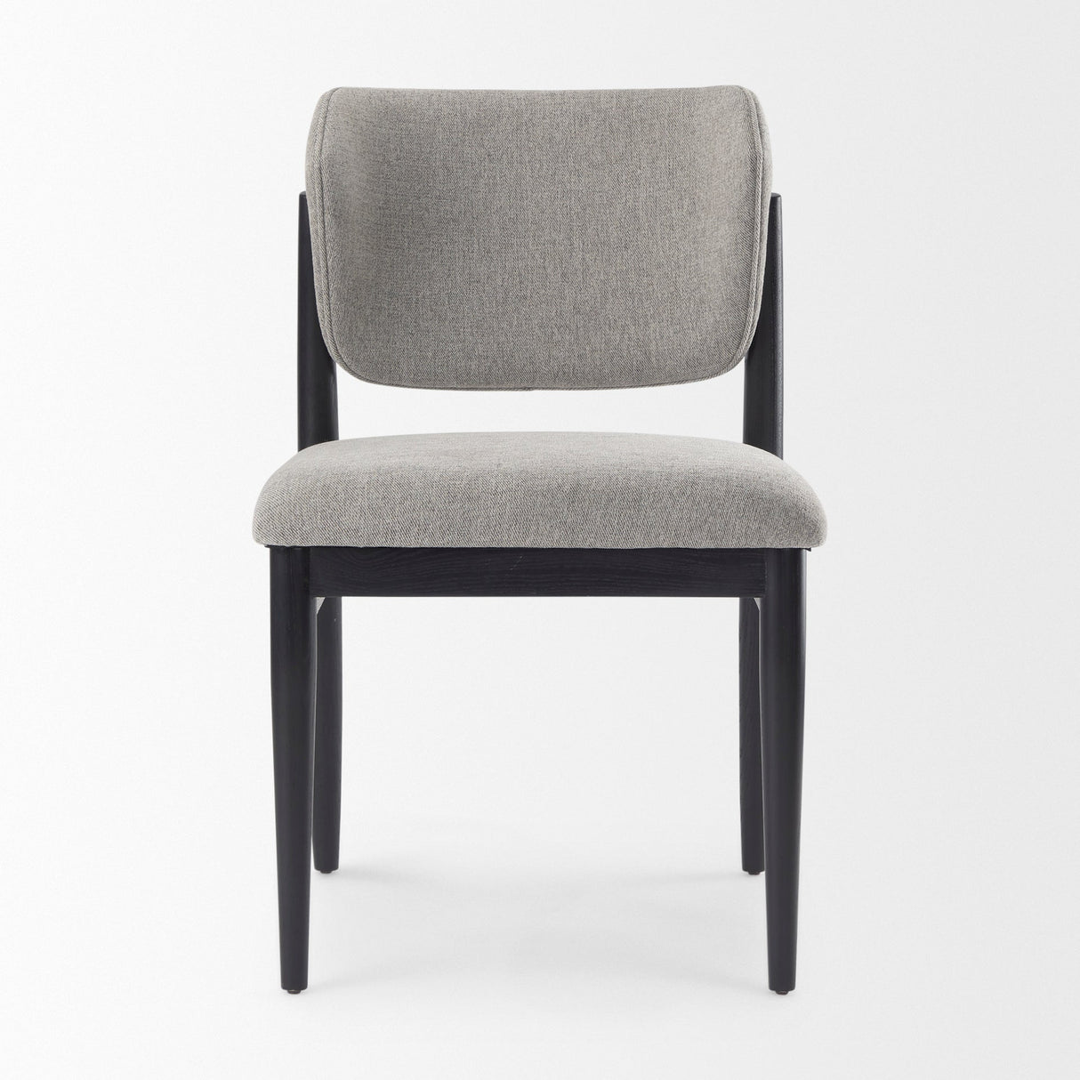 Cline 20.9L x 23.0W x 31.9H Gray Fabric W/Black Wood Dining Chair, Set of 2 by Mercana at Eve Furniture
