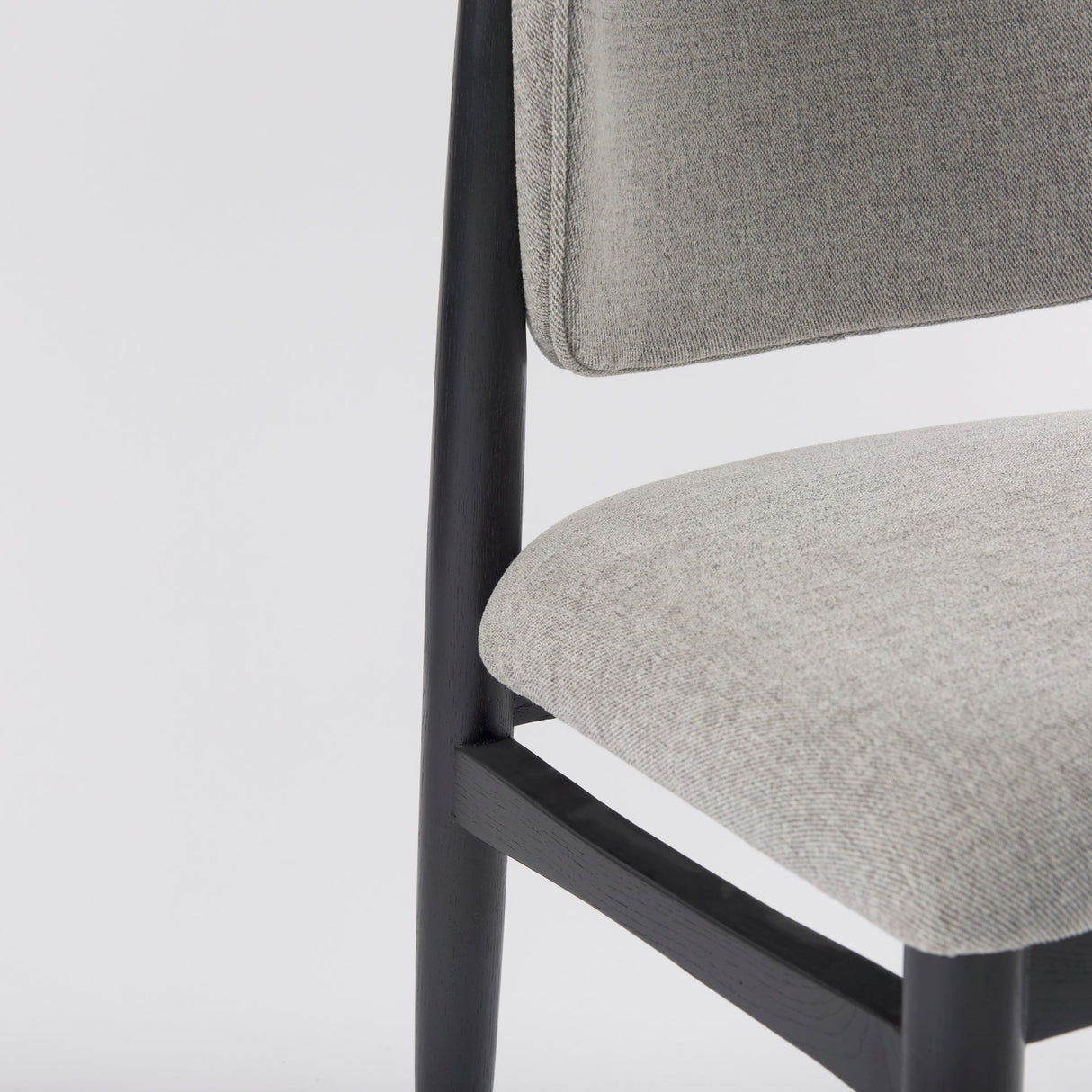 Cline 20.9L x 23.0W x 31.9H Gray Fabric W/Black Wood Dining Chair, Set of 2 by Mercana at Eve Furniture