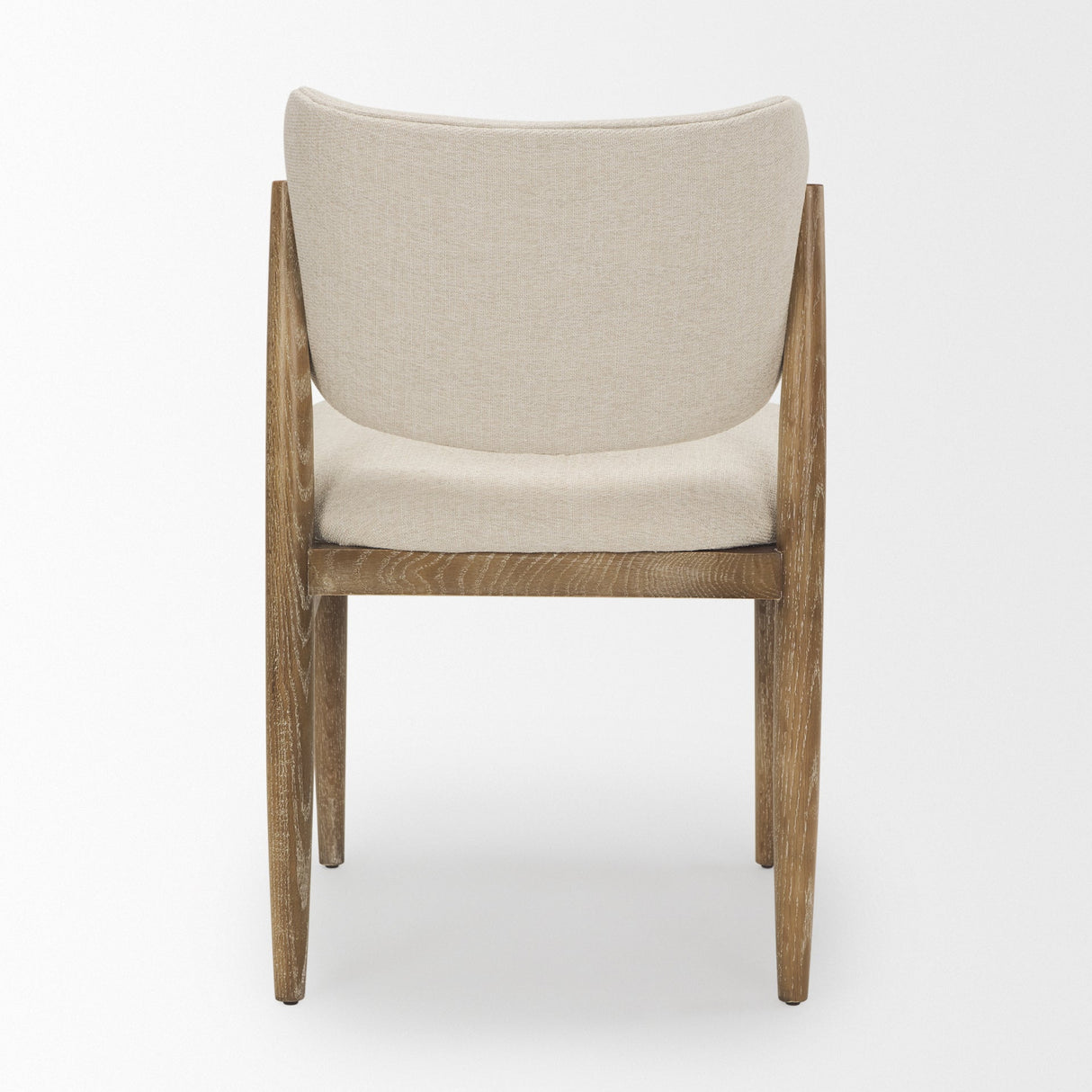 Cline Cream Fabric Upholstered and Light Brown Wood Dining Chair, Set of 2 by Mercana at Eve Furniture