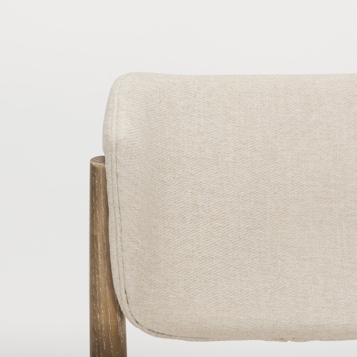 Cline Cream Fabric Upholstered and Light Brown Wood Dining Chair, Set of 2 by Mercana at Eve Furniture