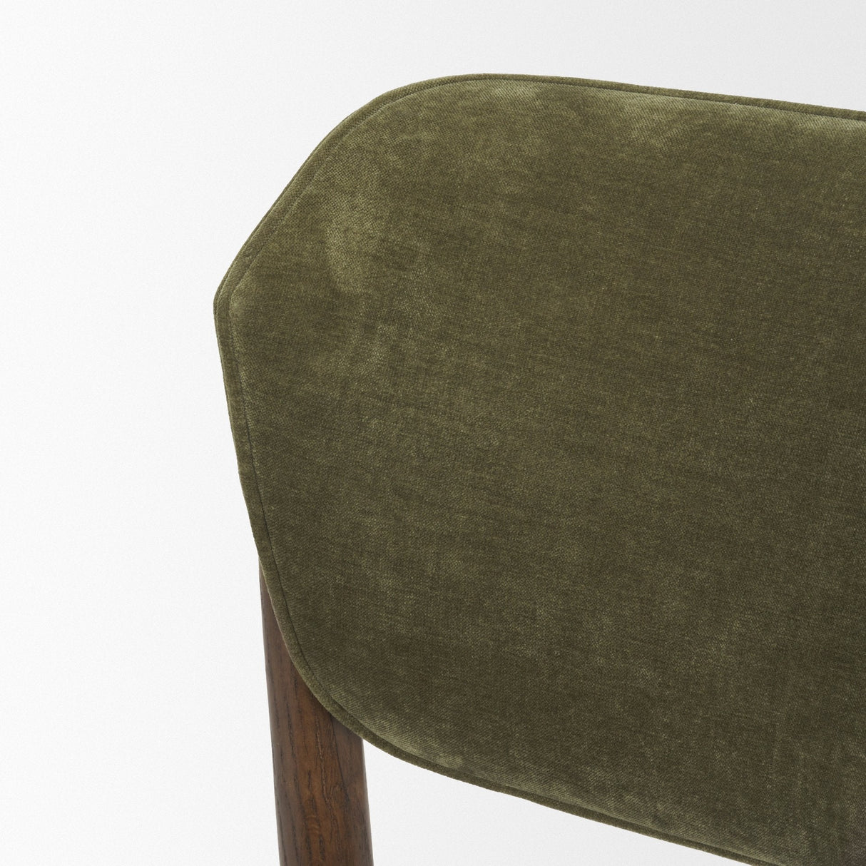 Cline Moss 008 Olive Fabric Upholstered and Brown Wood Dining Chair, Set of 2 by Mercana at Eve Furniture