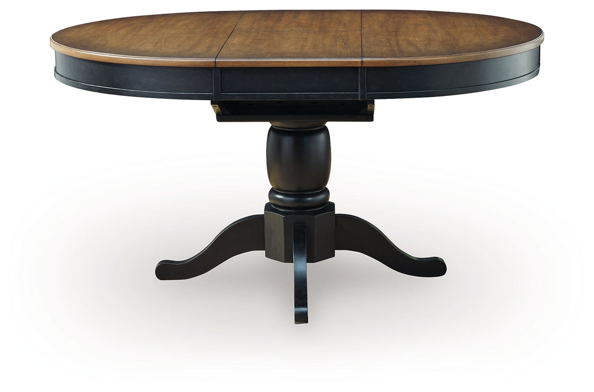 Clorazi Black/Brown Dining Butterfly Extension Table by ASHLEY FURNITURE at Eve Furniture