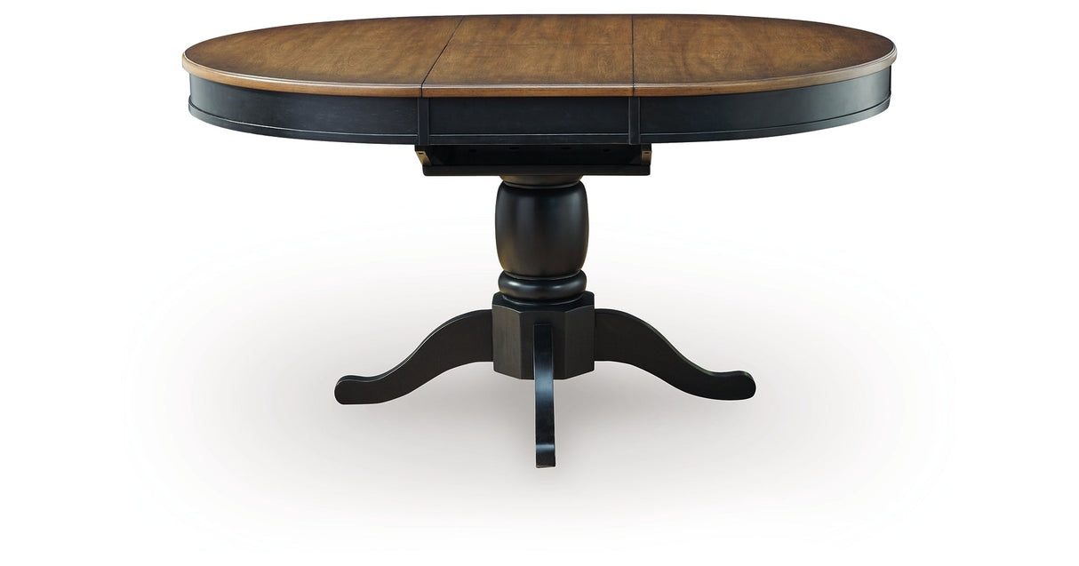 Clorazi Black/Brown Dining Butterfly Extension Table by ASHLEY FURNITURE at Eve Furniture