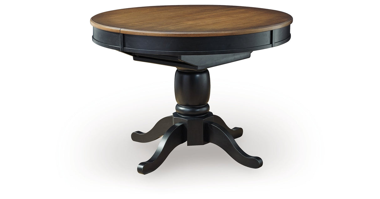 Clorazi Black/Brown Dining Butterfly Extension Table by ASHLEY FURNITURE at Eve Furniture